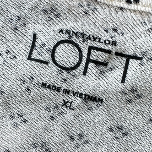 Ann Taylor Loft Blouse XL Ivory Black NWT - Picture 7 of 8